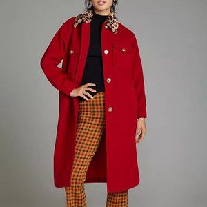 Helene Berman Faux Fur-Trimmed Knit Coat